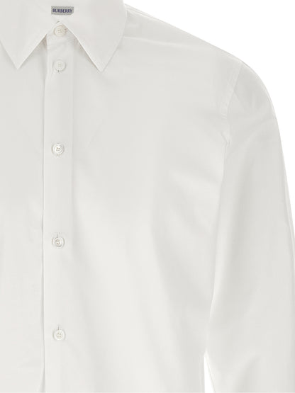 Burberry White Cotton Minimalist Style Blouse