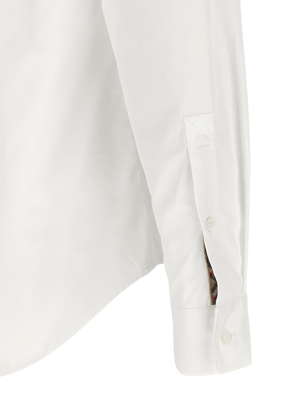 Burberry White Cotton Minimalist Style Blouse