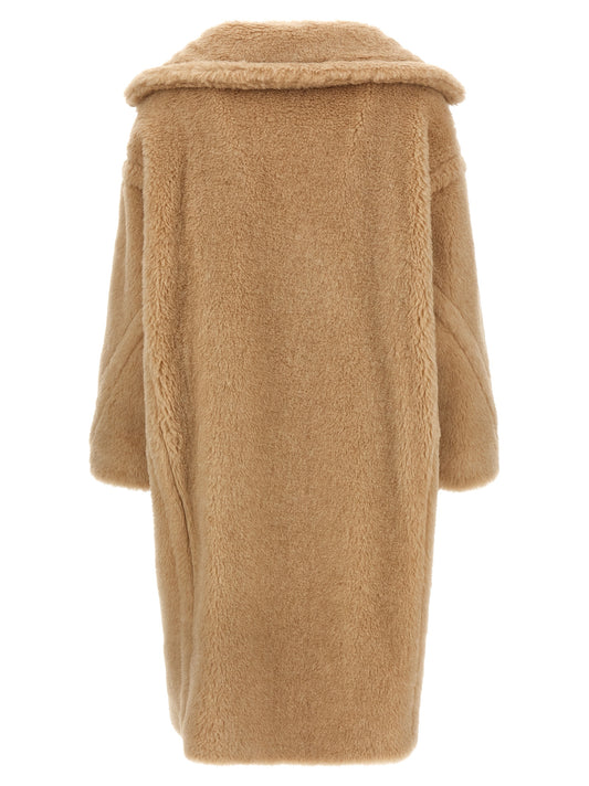 Manteau Max Mara en alpaga et cuir beige