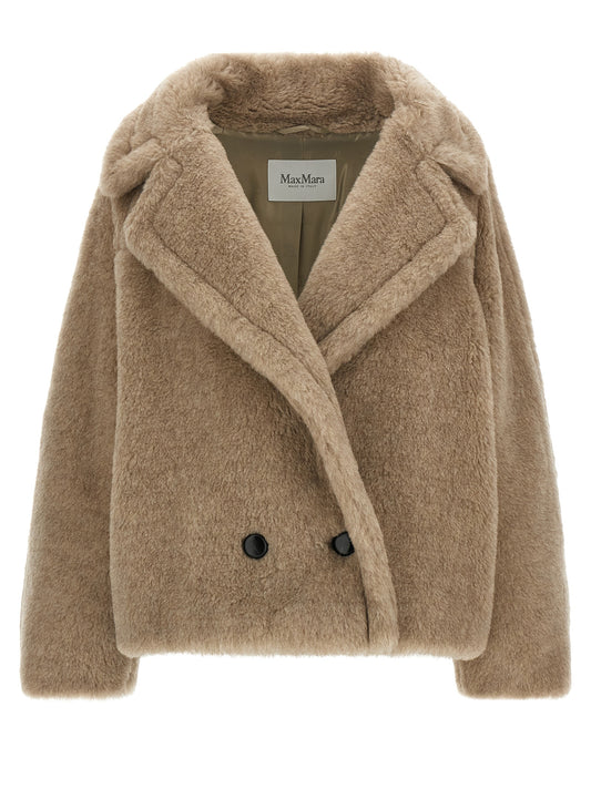 Abrigo de piel de alpaca beige Max Mara