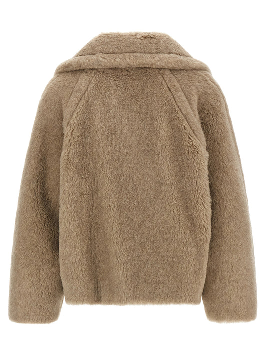 Abrigo de piel de alpaca beige Max Mara