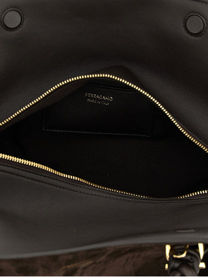 Bolso de piel de cabra marrón Ferragamo