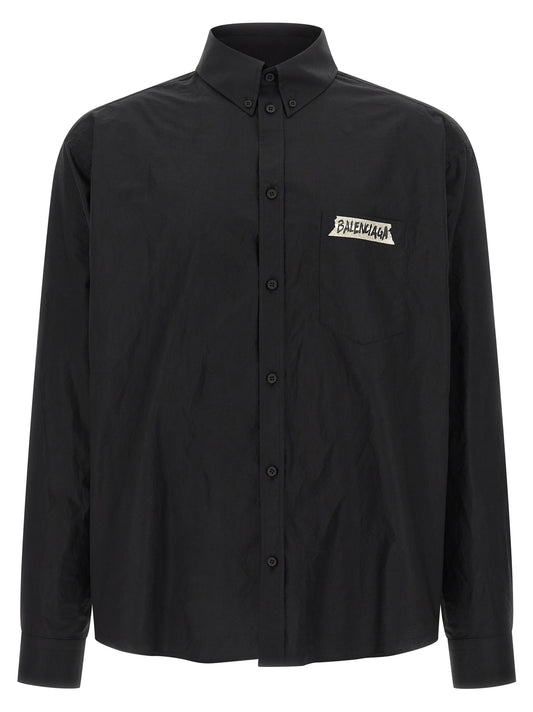 Balenciaga Blusa de algodón negra