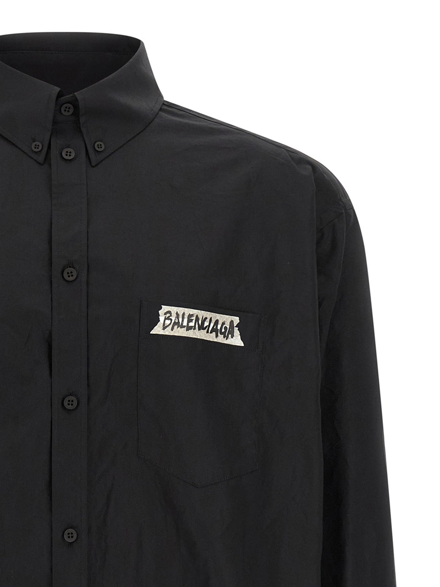 Balenciaga Blusa de algodón negra