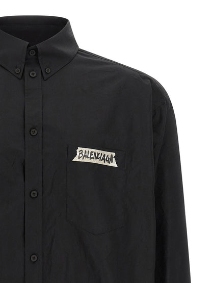 Balenciaga Blusa de algodón negra
