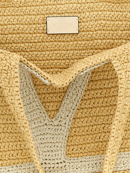 Bolso tote Valentino Garavani de viscosa blanca