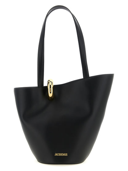 Bolso de hombro Jacquemus de piel de vacuno negra