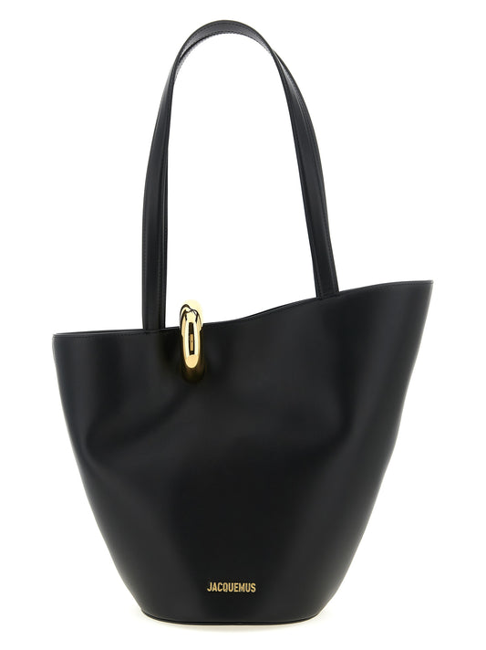 Bolso de hombro Jacquemus de piel de vacuno negra