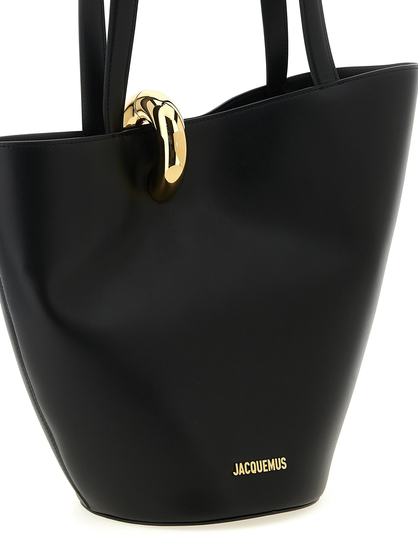 Bolso de hombro Jacquemus de piel de vacuno negra