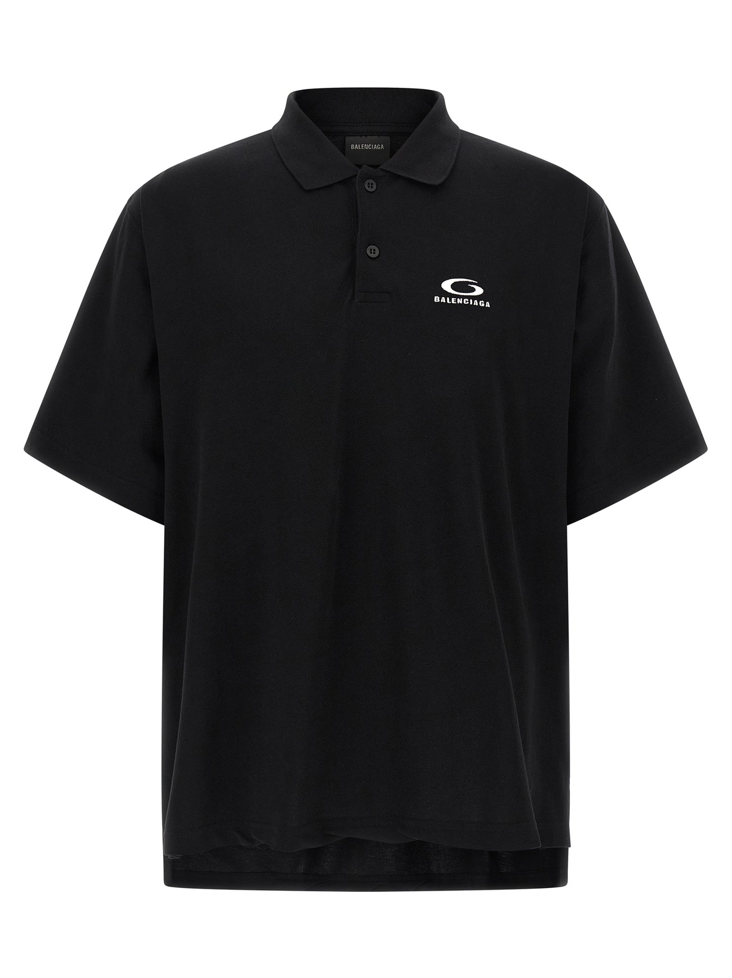 Polo Balenciaga de algodón negro