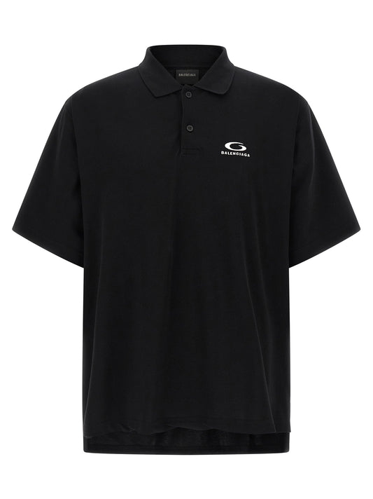 Polo Balenciaga de algodón negro