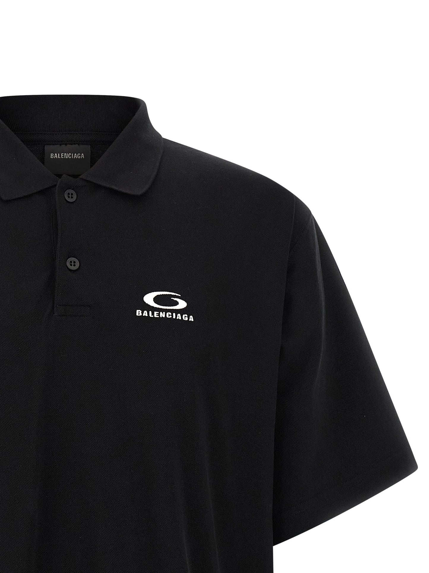 Polo Balenciaga de algodón negro