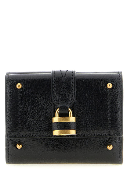 Chloé Paddington Collection Black Buffalo Leather Card Holder