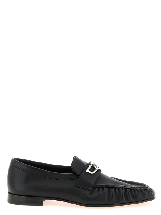 Mocasines Christian Louboutin negros de piel de becerro sin cordones