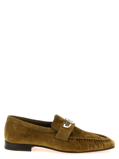 Christian Louboutin Brown Calf Leather Slip-On Loafers