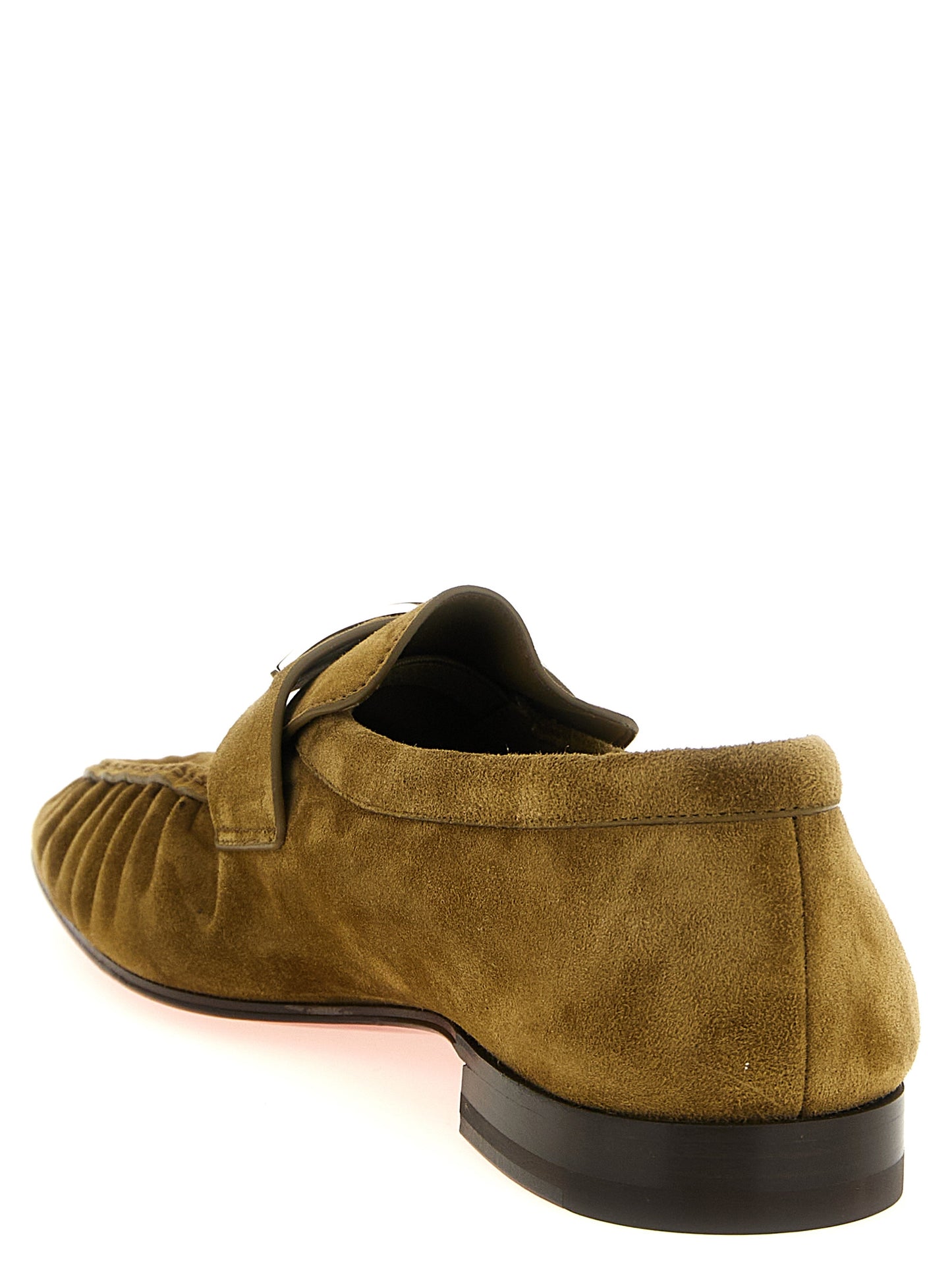 Christian Louboutin Brown Calf Leather Slip-On Loafers