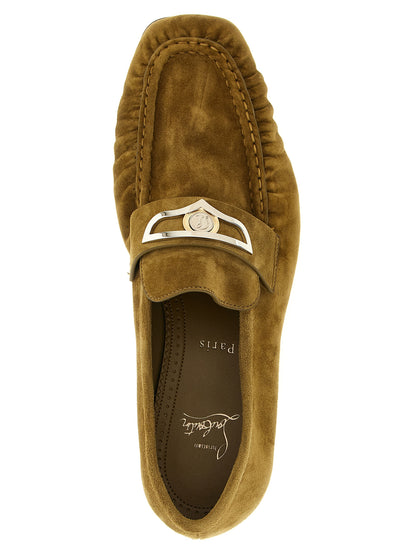Christian Louboutin Brown Calf Leather Slip-On Loafers