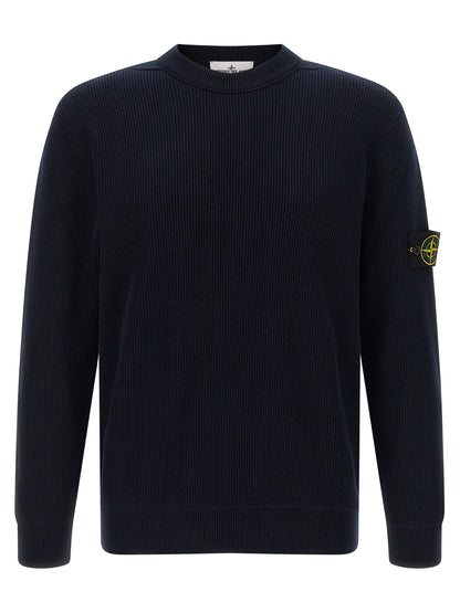 Cardigan Stone Island De Algodón Azul Silueta Definida Y Constante