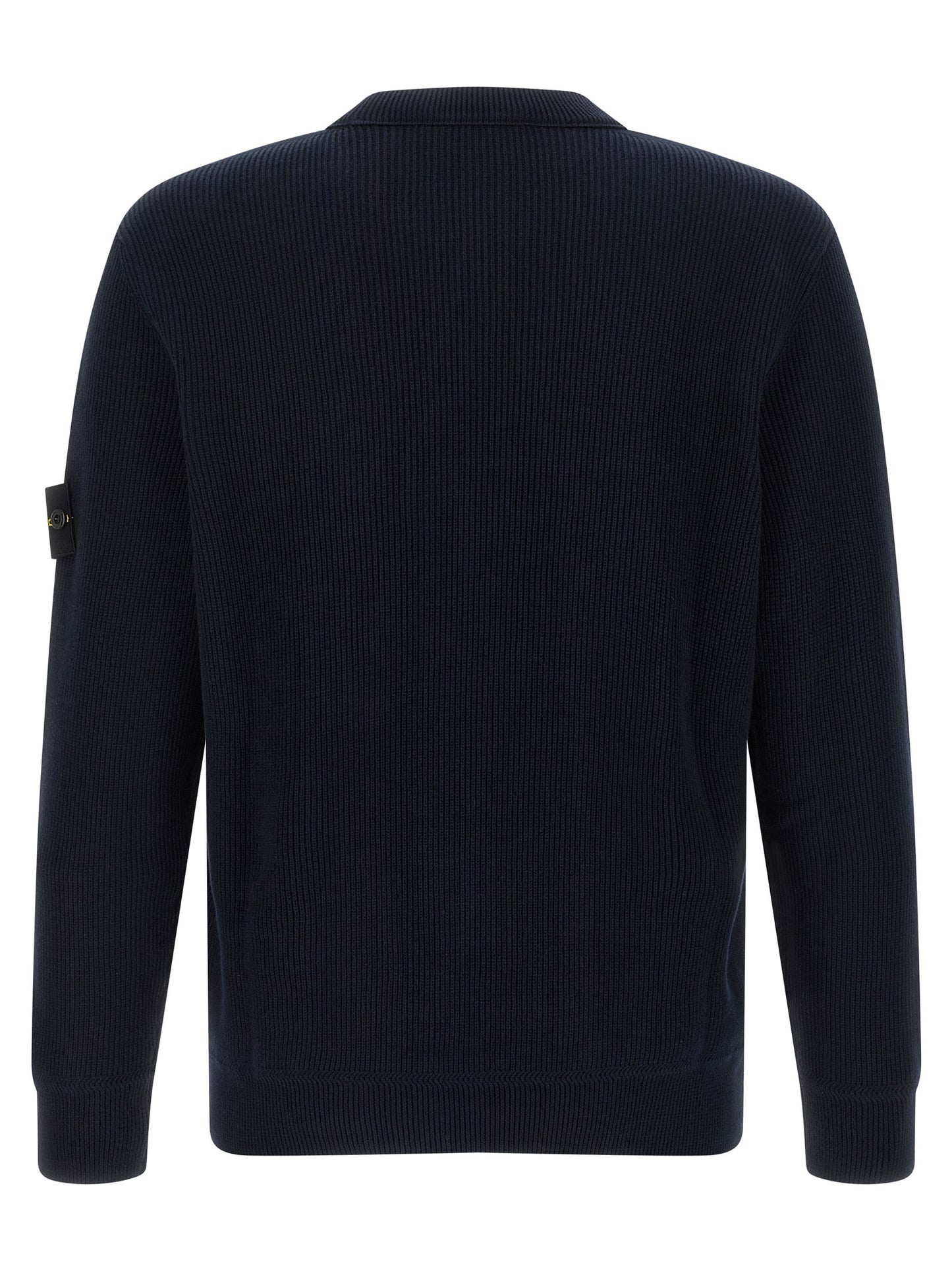Cardigan Stone Island De Algodón Azul Silueta Definida Y Constante