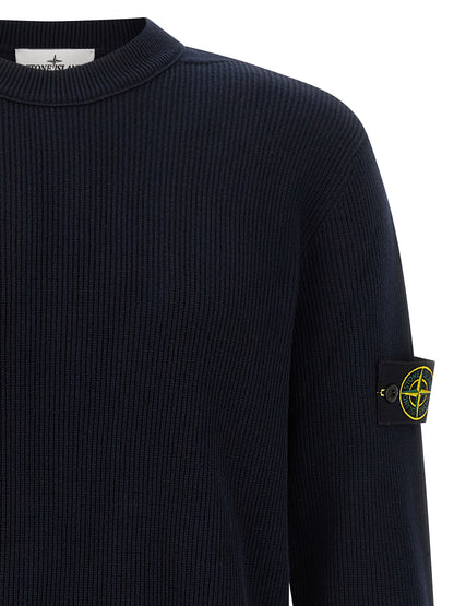 Cardigan Stone Island De Algodón Azul Silueta Definida Y Constante
