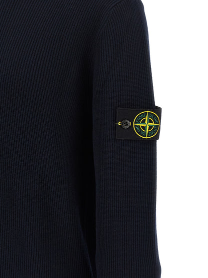 Cardigan Stone Island De Algodón Azul Silueta Definida Y Constante
