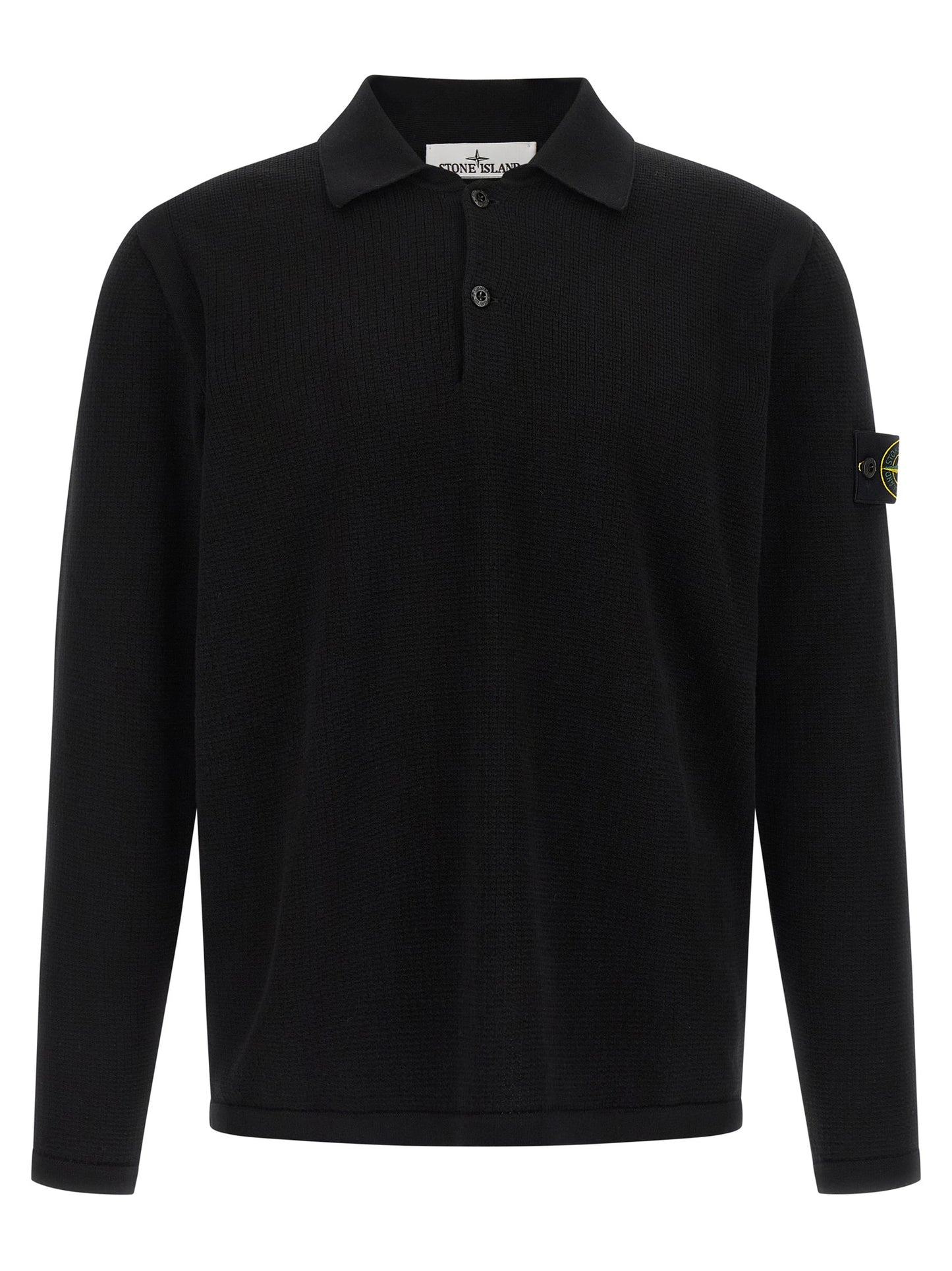 Polo de Algodón Negro Stone Island