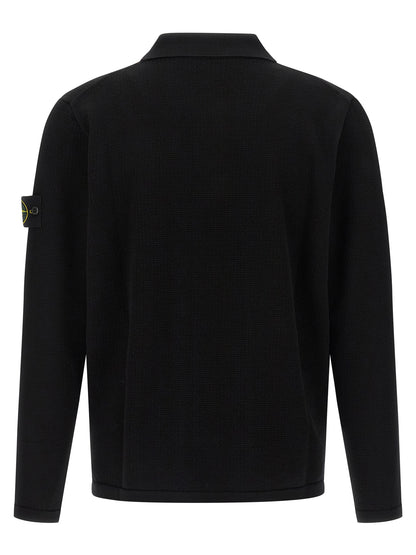 Polo de Algodón Negro Stone Island