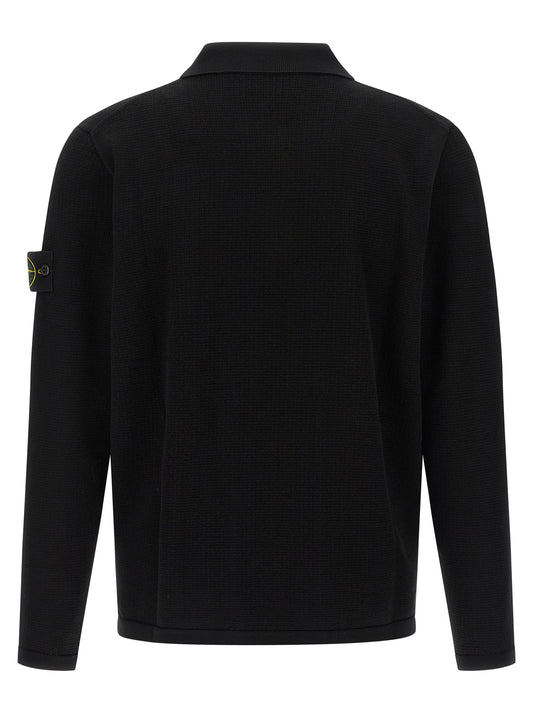 Polo de Algodón Negro Stone Island