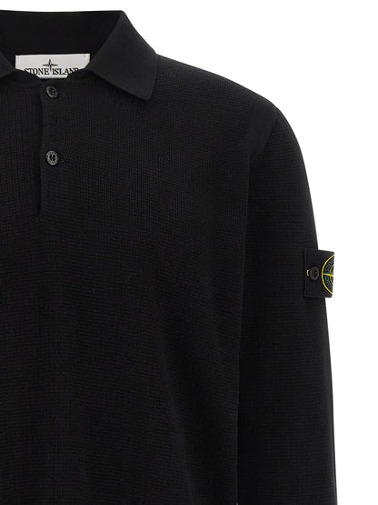 Polo de Algodón Negro Stone Island