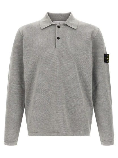 Polo de algodón Stone Island en color gris clásico