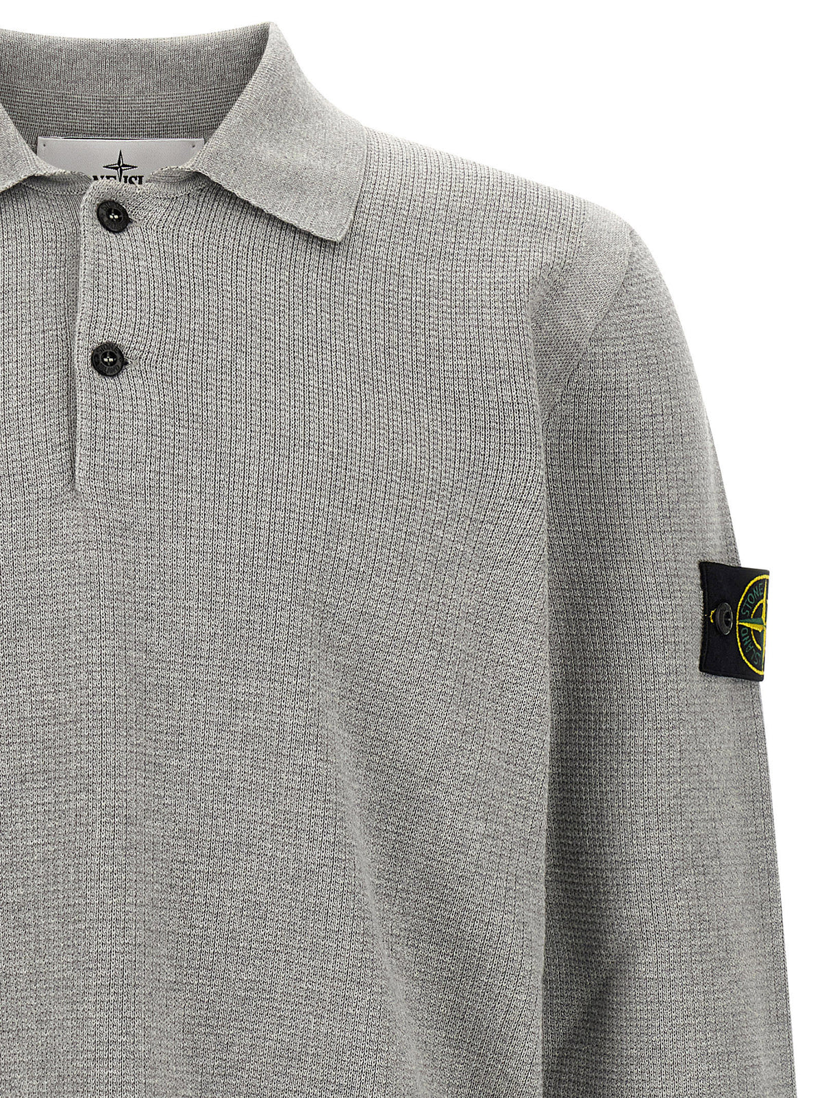 Polo de algodón Stone Island en color gris clásico