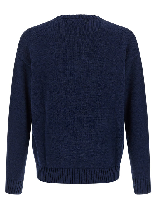 Polo Ralph Lauren Cardigan en Lin Bleu Vêtement Léger