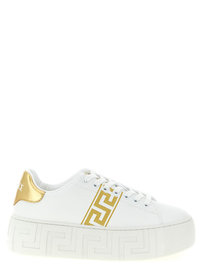 Zapatillas de plataforma Versace de nylon dorado