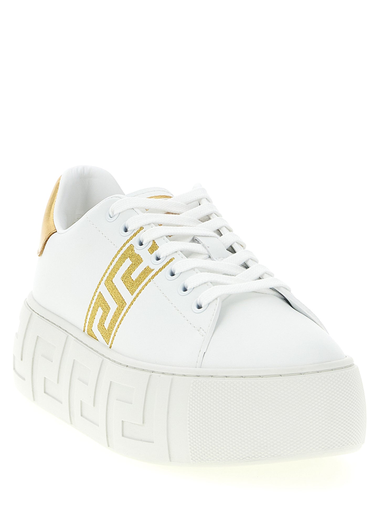 Zapatillas de plataforma Versace de nylon dorado