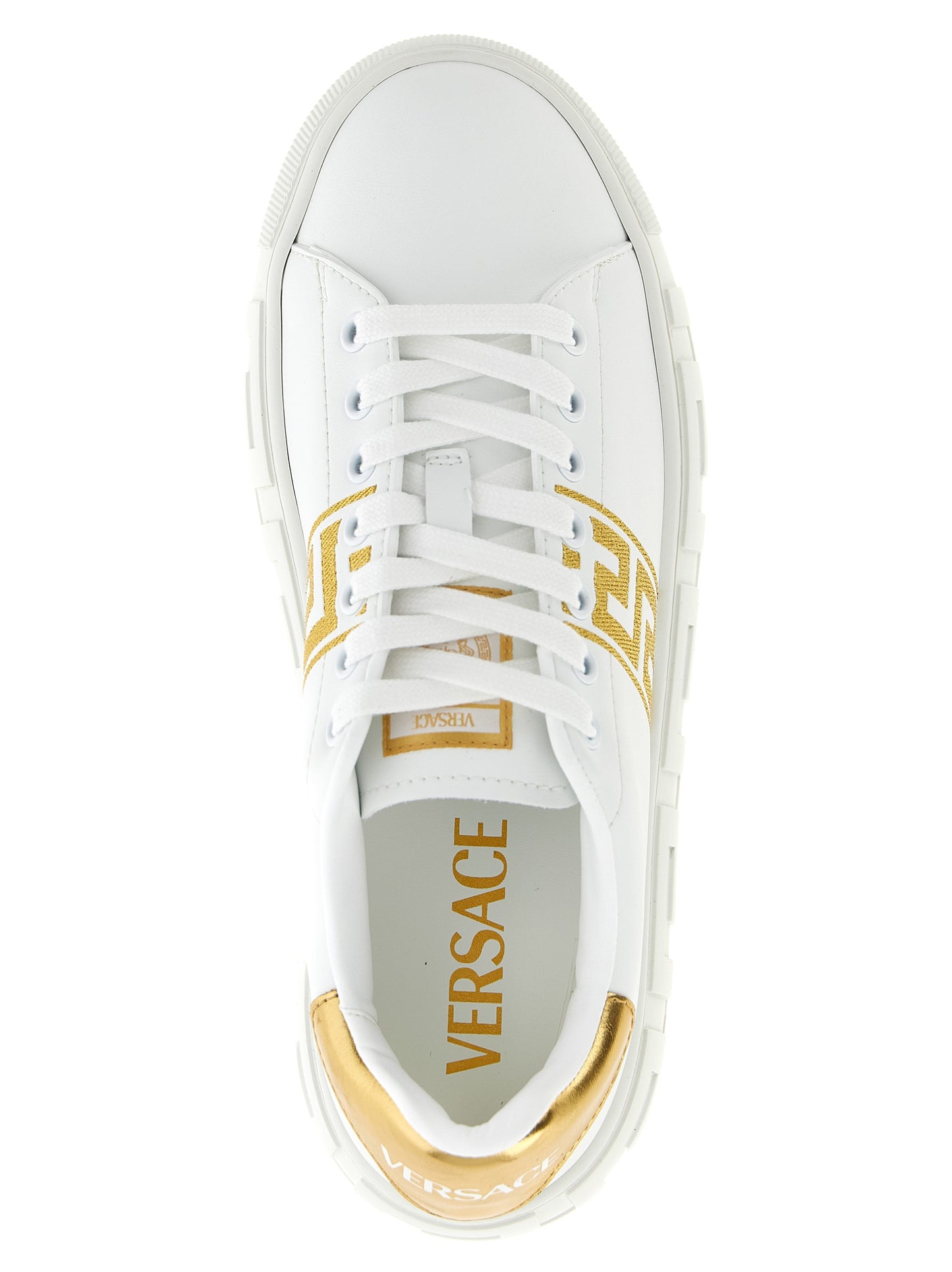 Zapatillas de plataforma Versace de nylon dorado