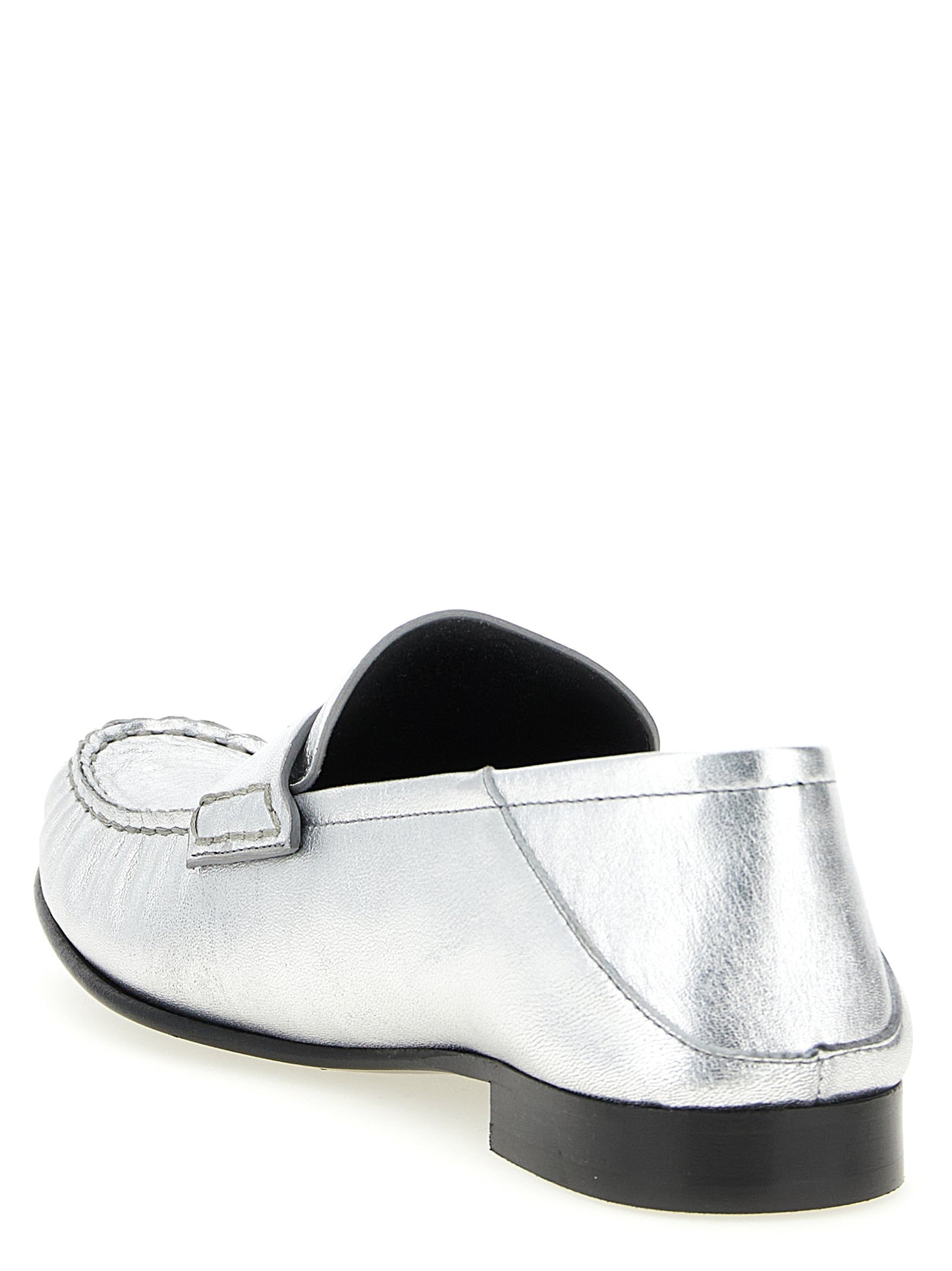 Mocasines Deslizantes Versace De Piel De Cordero Plateados