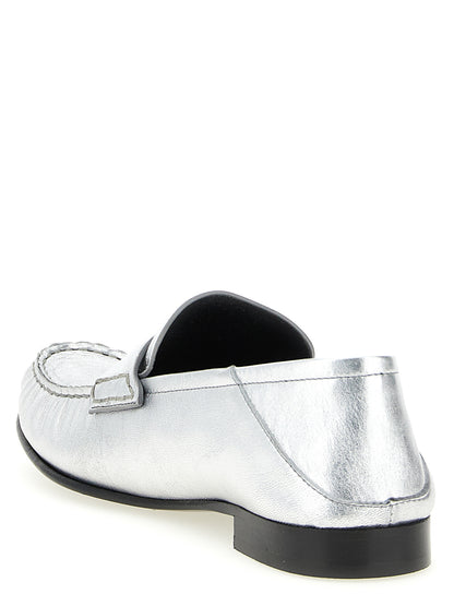 Mocasines Deslizantes Versace De Piel De Cordero Plateados