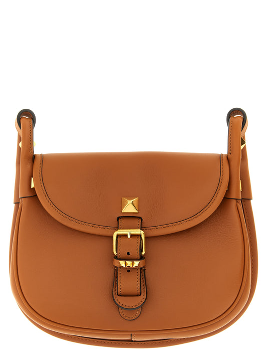 Bolso de Hombro Valentino Garavani de Piel de Becerro Marrón