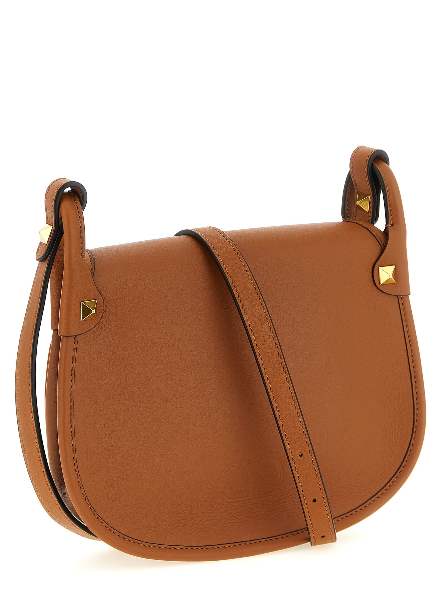 Bolso de Hombro Valentino Garavani de Piel de Becerro Marrón