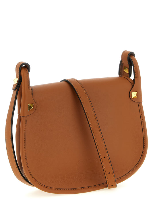Bolso de Hombro Valentino Garavani de Piel de Becerro Marrón
