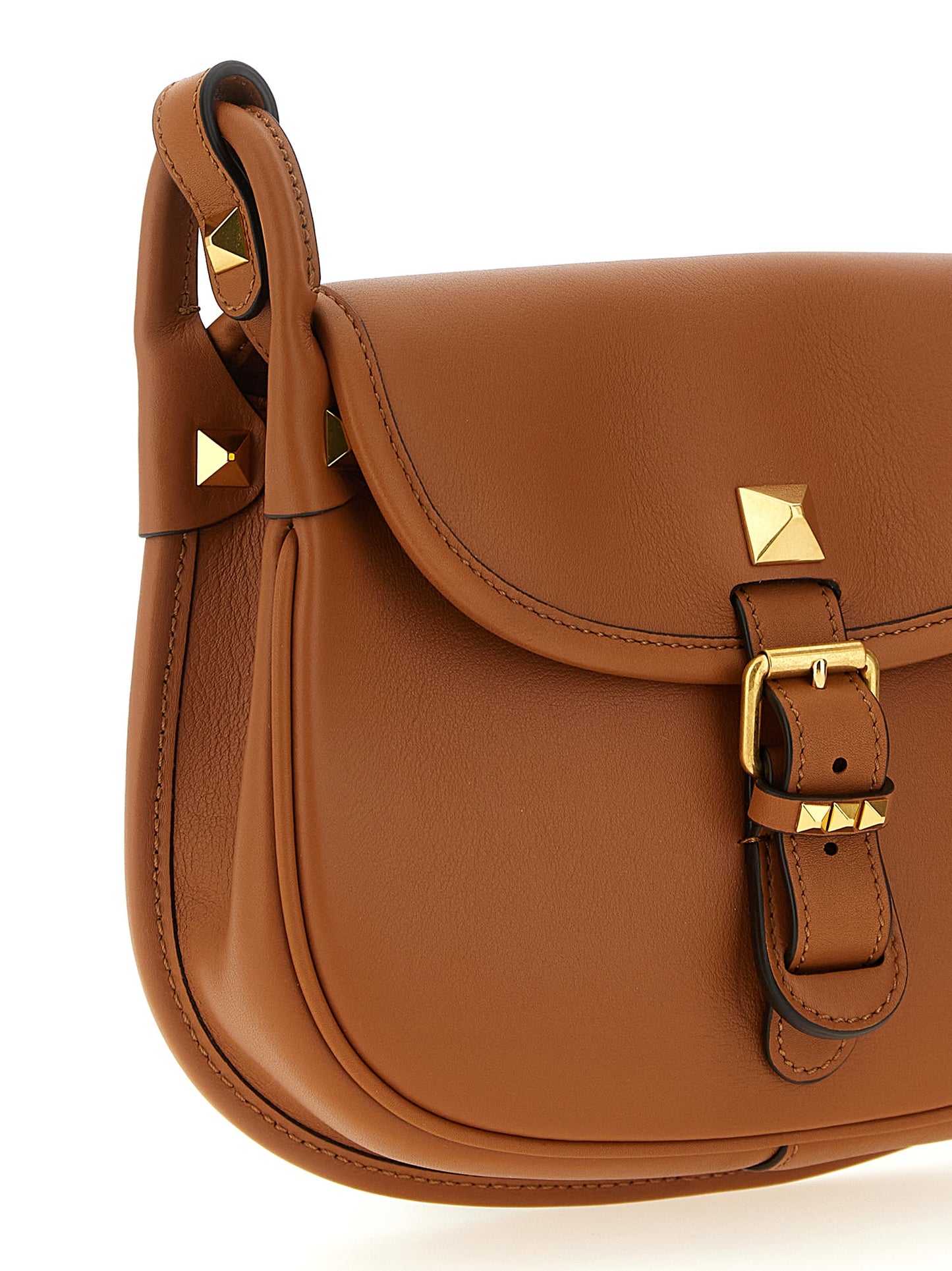 Bolso de Hombro Valentino Garavani de Piel de Becerro Marrón