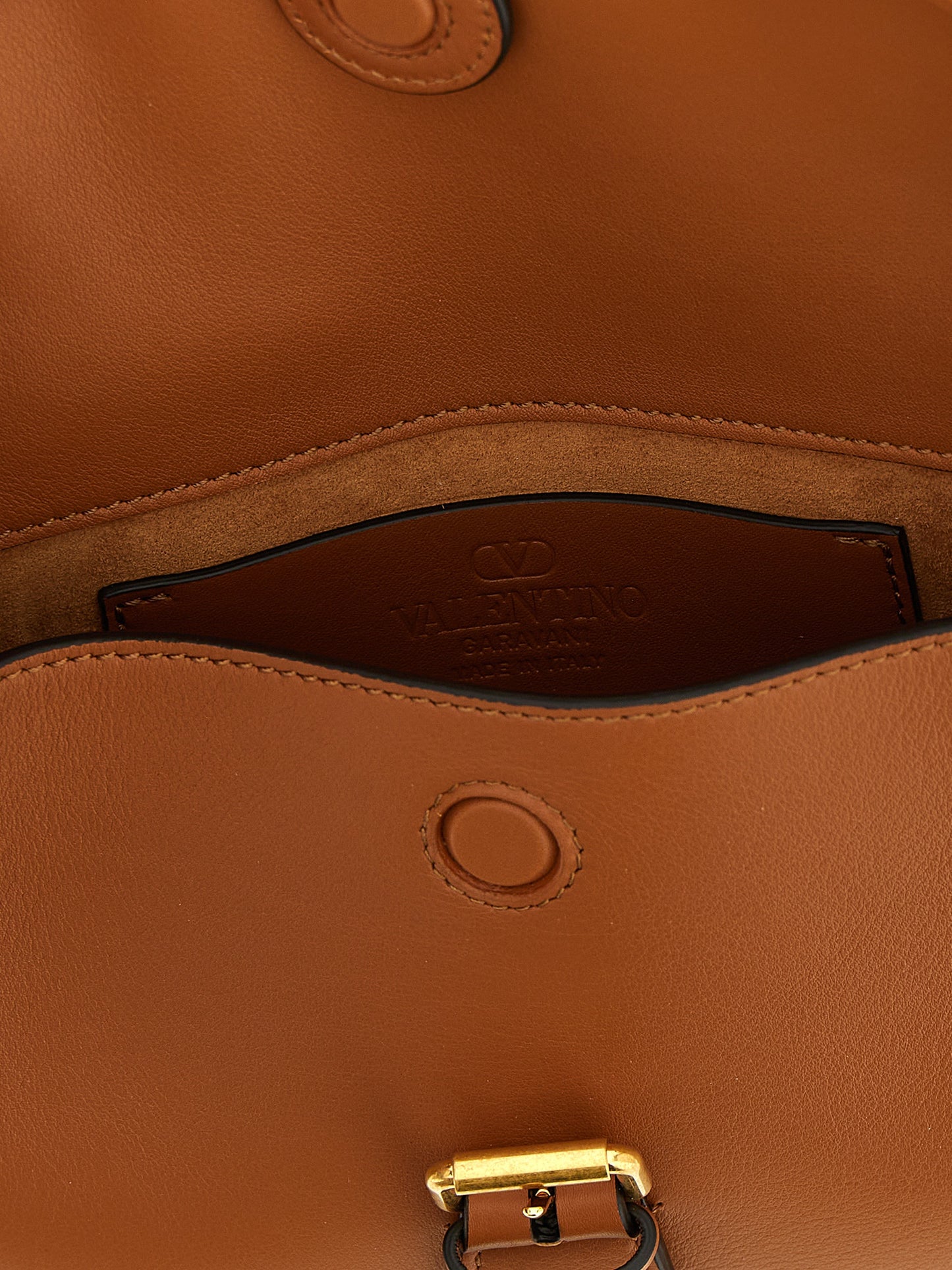 Bolso de Hombro Valentino Garavani de Piel de Becerro Marrón