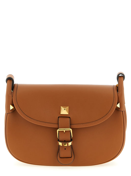 Bolso de Hombro Valentino Garavani de Piel de Becerro Marrón