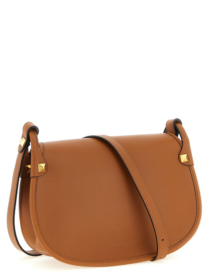 Bolso de Hombro Valentino Garavani de Piel de Becerro Marrón
