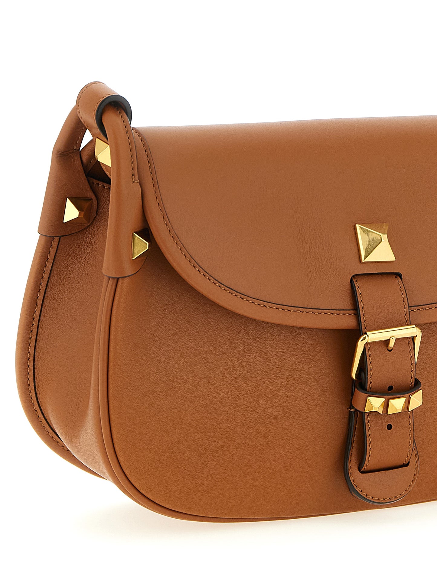 Bolso de Hombro Valentino Garavani de Piel de Becerro Marrón