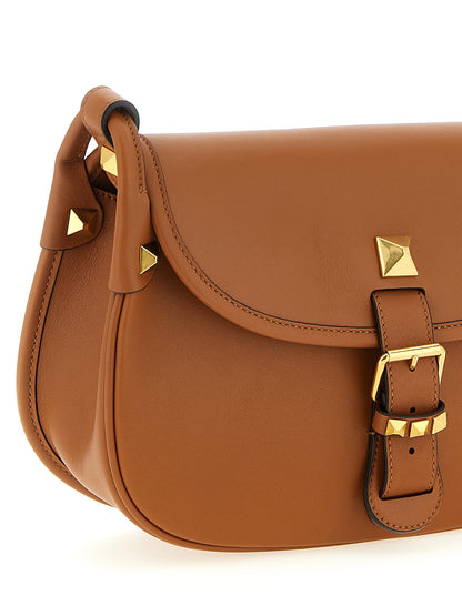 Bolso de Hombro Valentino Garavani de Piel de Becerro Marrón
