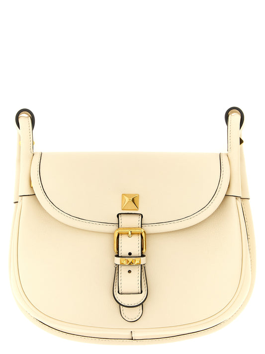 Bolso de hombro Valentino Garavani de piel de becerro blanca
