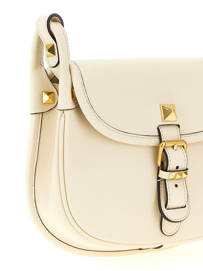 Bolso de hombro Valentino Garavani de piel de becerro blanca