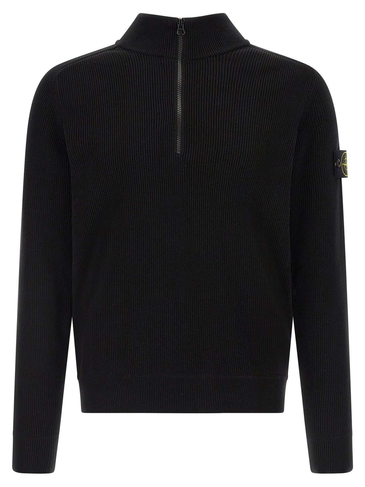 Cardigan Stone Island Noir En Coton Biologique Raffiné