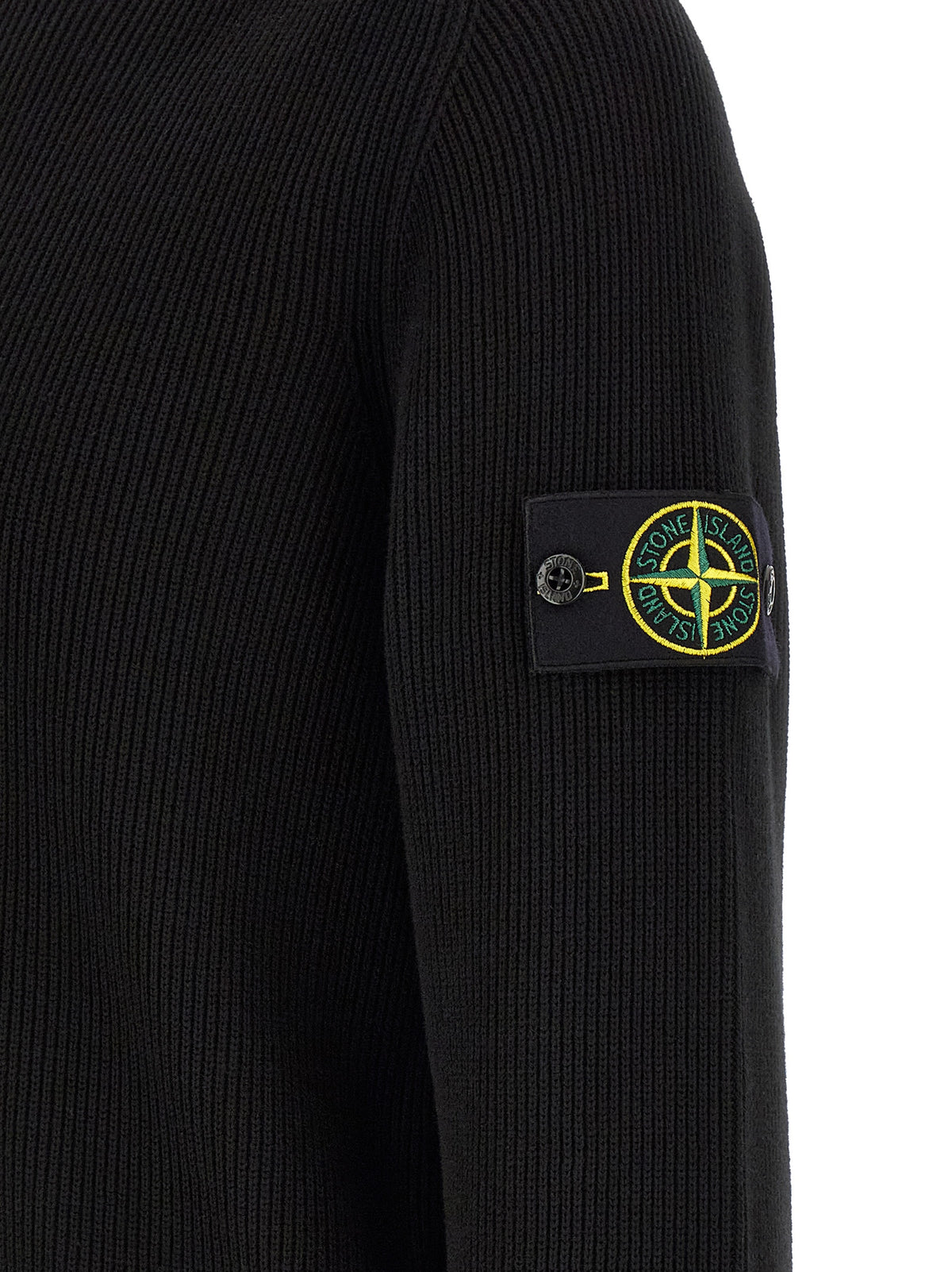 Cardigan Stone Island Noir En Coton Biologique Raffiné